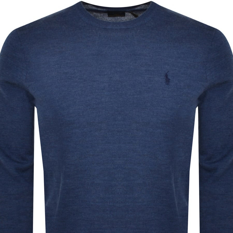 Ralph Lauren Slim Fit Wool Knit Jumper Navy Mainline Menswear United States